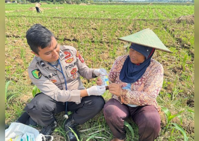 Senyum Sehat Petani Cibatu: Bhakti Kesehatan Polres Majalengka di Hari Bhayangkara ke-79