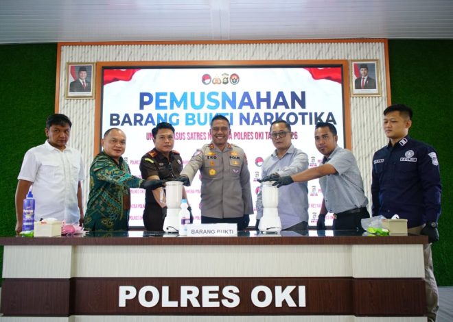 Transparan dan Tegas, Polres OKI Musnahkan 927 Gram Sabu Hasil Pengungkapan Kasus